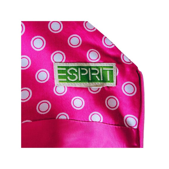 Vintage Esprit Women's Size Medium Pink & White Polka Dot Sleeveless Dress - Picture 7 of 9